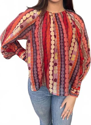 Ciebon Farrah Multi Striped Blouse In Red