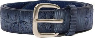 Orciani Blade Palm Riem - Heren - Riemen - Blauw - 105 CM - Leer - Accessoires