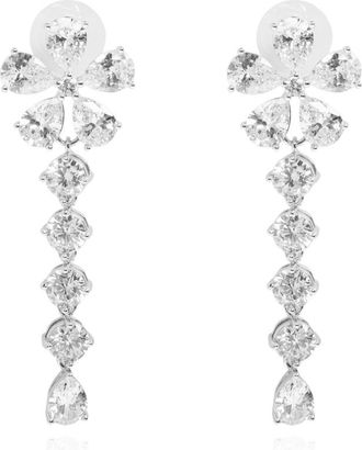 Self Portrait Orecchini lunghi con cristalli scintillanti - - Accessories - Donna - Grigio - ONE SIZE