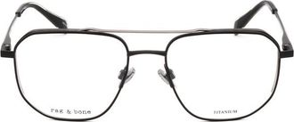 Rag & Bone Mens Black Rectangular Eyeglass Frames RNB7044