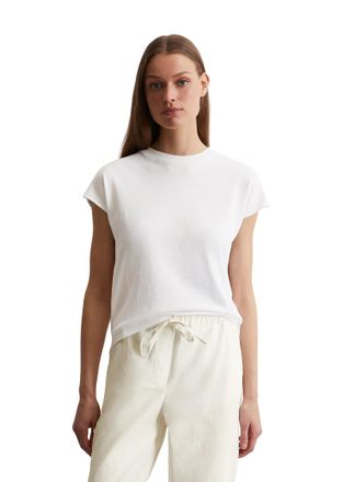 Marc O'Polo T-Shirt MARC OPOLO, Damen, Gr. XL, weiss (wei&szlig;), Jersey, Obermaterial: 100% Baumwolle, unifarben, Rundhals, Shirts T-Shirt