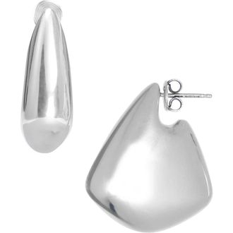 Bottega Veneta Small Vahuo Fin Earrings in 8117 Silver at Nordstrom