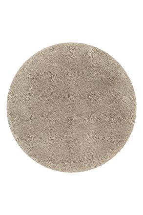 Homie Living Alfombra de ba&ntilde;o redonda lisa de poli&eacute;ster topo claro 90 cm