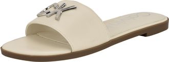 Calvin Klein Womens Kacian Flat Sandal, Ivory 151, 6.5 UK