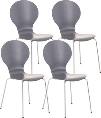 Clp Clp - Set 4x Sillas De Visita Diego Apilable Gris