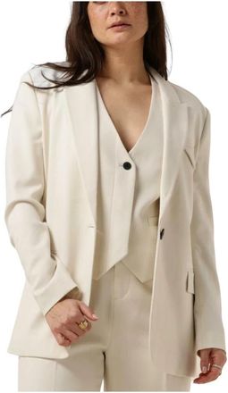 Copenhagen Muse Cream Blazer - Dames - Blazers - Beige - S - Leer - Jassen