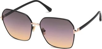 Tom Ford FT0839 01B Rose Gold/Shiny Black/Purple to Peach Gradient