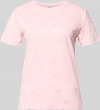 Jake*s Casual T-Shirt mit Rundhalsausschnitt in Pink, Gr&ouml;&szlig;e XXL