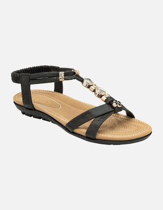 Lotus Womens Bettina Womens Sandals - Black - Size: 8
