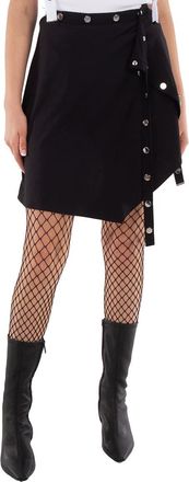 The Attico Asymmetrical Stretch Jersey Mini Skirt