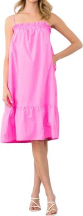 THML Clothing Bright And Airy Midi Dress In Pink