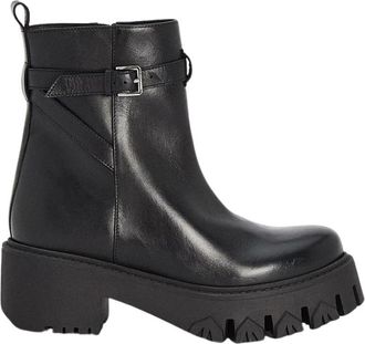 Patrizia Pepe Stivale Biker - Dames - Enkellaarsjes - Zwart - 39 EU - Leer - Schoenen