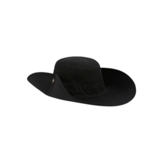 Pinko Cotton Hat with Front Logo - female - PINKO - Accessories - Black - ONE SIZE - Accessories