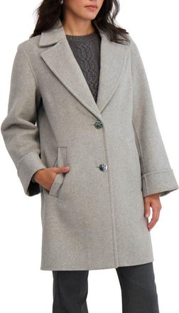 Elie Tahari Sandra Wool Blend Coat in Heather Grey at Nordstrom Rack, Size X-Large