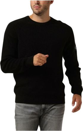 Calvin Klein Badge Easy Sweater - Heren - Ronde hals truien - Zwart - XS - Truien & Vesten
