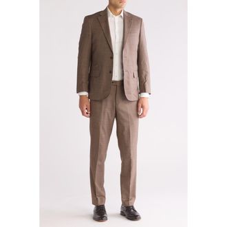 Scotch & Soda Modern Fit Brown Textured Wool Suit in Brown Textured Solid at Nordstrom Rack, Size 38 Regular