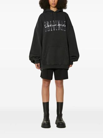 VETEMENTS Felpa con cappuccio e logo - Nero