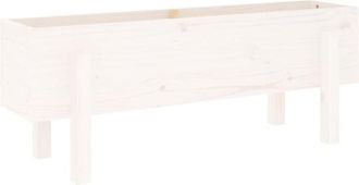 vidaXL Vidaxl - Arriate elevado de jardín madera maciza pino blanco 101x30x38cm