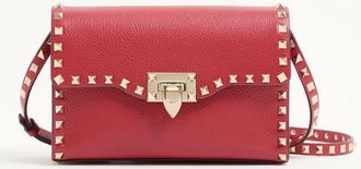 Valentino Garavani Small Rockstud Grainy Calfskin Crossbody Bag Wo
