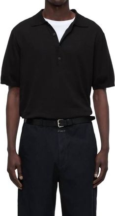 Closed Short Sleeve Polo In Black