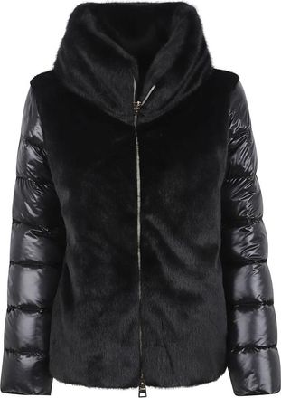 Herno Nylon Short Down Jacket - Dames - Gewatteerde jassen - Zwart - L - Nylon - Jassen