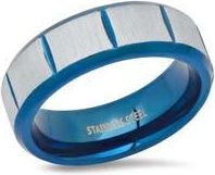Steeltime Mens Two-Tone Stainless Steel Band Ring in Blue at Nordstrom Rack, Size 11