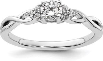 Diamond2Deal 10k White Gold Lab Grown Diamond Engagement Ring 0.33Ct Clarity- VS Color- G-H