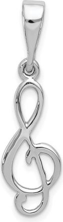 Diamond2Deal 14K White Gold Treble Clef Pendant