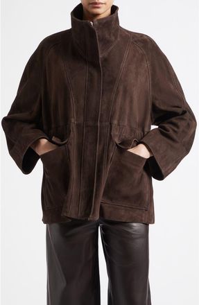 Nour Hammour Quai Suede Jacket in Mocha at Nordstrom, Size 36