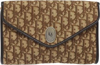 Dior Trotter Brown Canvas Shoulder Bag (Pre-Owned)