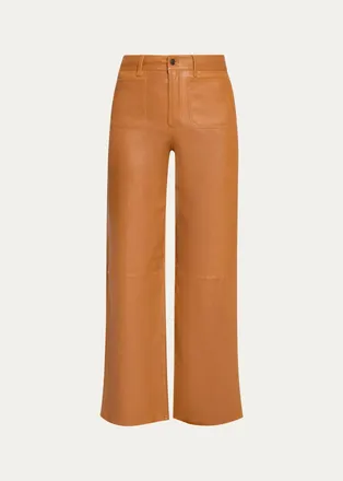Frame Denim The Modernist Leather Slim-Fit Palazzo Pants