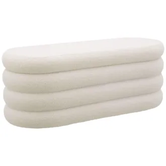 TecTake Banco tapizado, reforzado, boucl&eacute;, blanco crema, boucl&eacute; blanco/crema