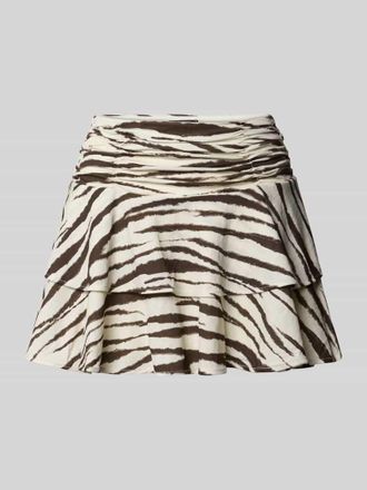 Gina Tricot Minirock aus Viskose-Mix im Stufen-Look in Weiss, Gr&ouml;&szlig;e XS