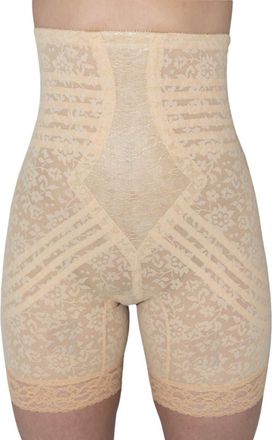 Rago Extra Firm No Roll High Waist Lace Thigh Slimmer in Beige at Nordstrom, Size X-Large