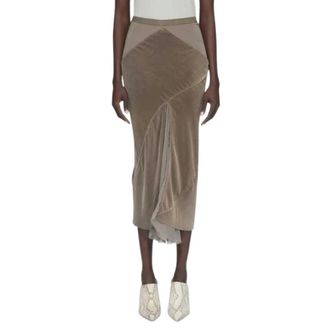 Rick Owens Dames, Rokken, Beige, Maat: S Zijde