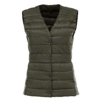 Generic Womens V-Neck Puffer Vest, Sleeveless Quilted Gilet with Buttons, Lightweight Water-Resistant Bodywarmer, Fashionable Casual Winter Vest, Warm Outdoor