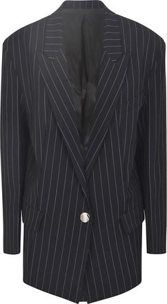 The Attico Navy Blue Single Breasted Blazer