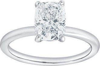 LuvMyJewelry Callista 14K Gold Cushion Cut Lab Grown Diamond Solitaire Engagement Ring - 1.5 Ct in 14K White Gold at Nordstrom, Size 7