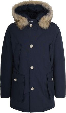 Woolrich Arctic Parka With Removable Fur In Blue