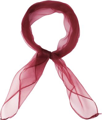Hat To Socks Soft and Light Feel Square Chiffon Neck Scarf Retro Pinup Hair Scarf for Girls Women (Burgundy)