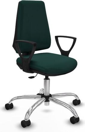 Piqueras y Crespo Piqueras Y Crespo - Elche Cp Similpiel Verde Botella Brazos Fijos Base Cromada Ruedas Nailon 65mm