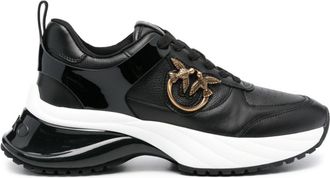 Pinko Ariel Love Birds-plaque sneakers - women - Leather - 37 - Black