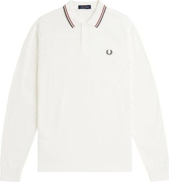 Fred Perry Witte Twin Tipped Polo Shirt - Heren - Polos - Wit - S - Katoen - Tops