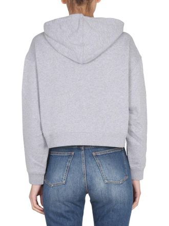 Stella McCartney Logo-Embroidered Cotton Sweatshirt - Gray