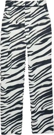 Patrizia Pepe Zebra-print twill broek - Dames - Broeken - Veelkleurig - Maat: L Poliester