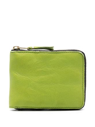 Comme Des Garçons zipped leather wallet - unisex - Calf Leather - One Size - Green