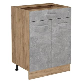 Vicco Mueble Bajo De Cocina R-line, Hormig&oacute;n, 60 Cm Con Caj&oacute;n, Sin Encimera
