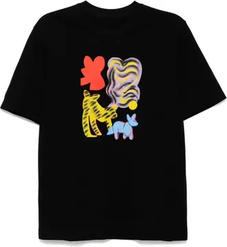 JNBY T-shirt met kattenprint - Zwart