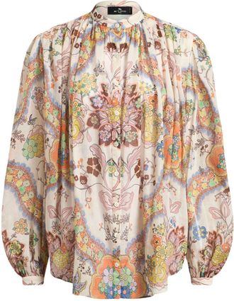 Etro Camicia plissettata in cotone - Toni neutri