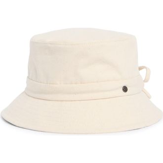 Vince Adjustable Tie Cotton Canvas Bucket Hat in Off White at Nordstrom, Size Large
